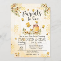 Bee Baby Shower Invitation Spring Sunflowers