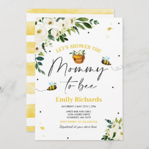 Bee Baby Shower Invitation Yellow Mommy To Bee