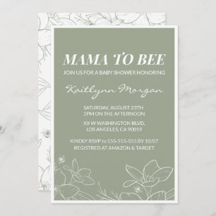 Bee baby shower invitations Elegant Floral