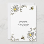 Bee Baby Shower Invitations for Bumble Bee Shower (Back)
