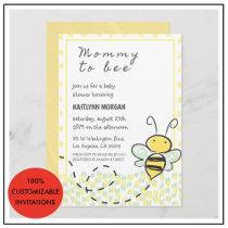 bee baby shower invitations gender neutral yellow