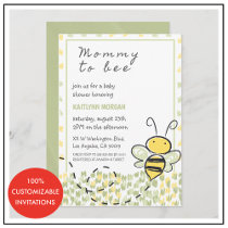 Bee baby shower invitations Rustic Gender neutral