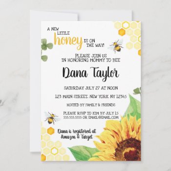 Bee Baby Shower Invite - Mommy To Bee Invitation by weddingsnwhimsy at Zazzle