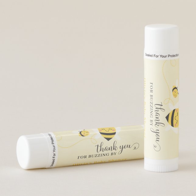 Bee Baby Shower Lip Balm Party Favour (Front)