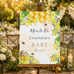 Bee Baby Shower mom to bee yellow florals  Foam Board