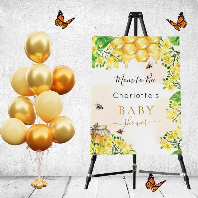 Bee Baby Shower mom to bee yellow florals  Foam Board (Creator Uploaded)