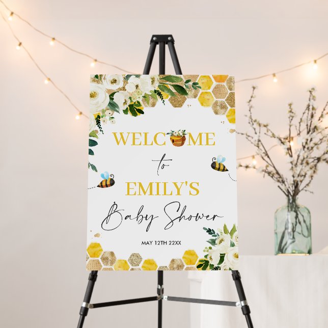 Bee Baby Shower Mommy To Bee Gender Neutral  Foam Board (In Situ (Stand))