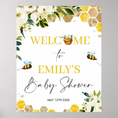 Bee Baby Shower Mommy To Bee Gender Neutral Poster