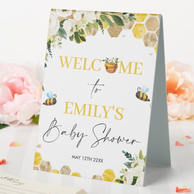 Bee Baby Shower Mommy To Bee Gender Neutral Table Tent (In SItu (Wedding))