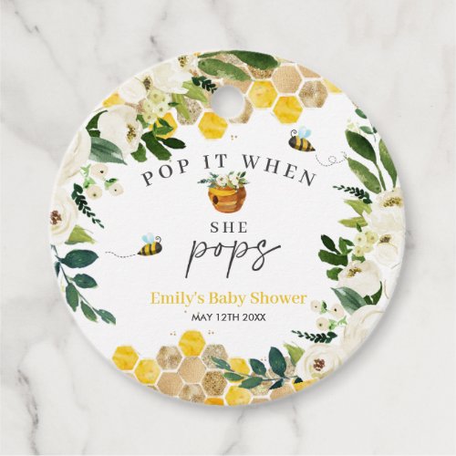 Bee Baby Shower Mommy To Bee Pop It When She Pops Favor Tags