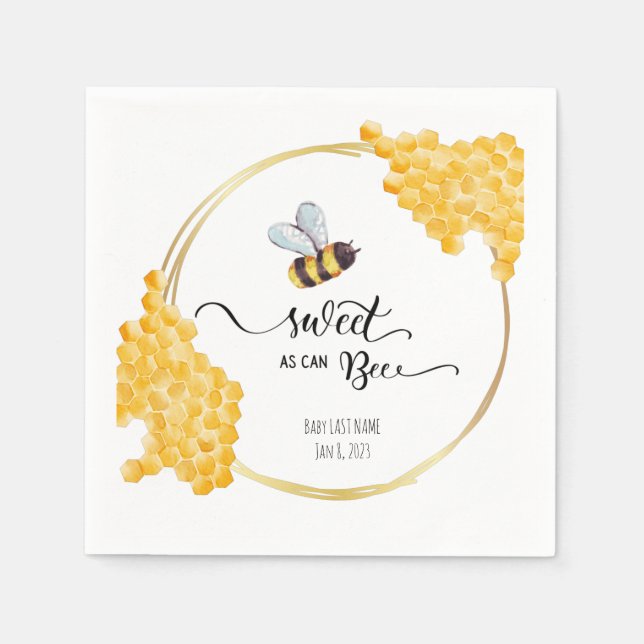 Bee Baby Shower Napkin (Front)