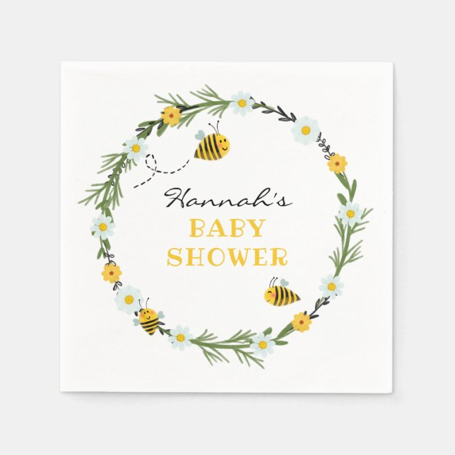Bee Baby Shower Napkins (Front)
