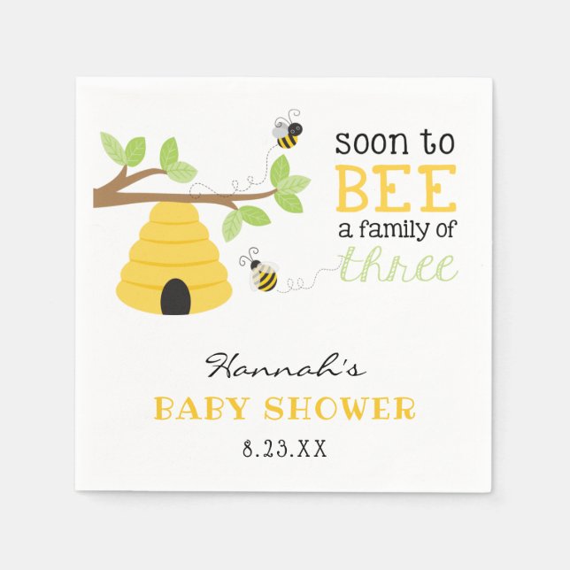 Bee Baby Shower Napkins (Front)