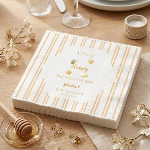 Bee Baby Shower Napkins, Watercolor Bumblebee Napkins