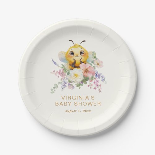 Bee Baby Shower Paper Plates