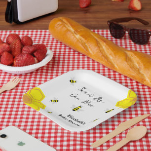 Bee Baby Shower Paper Plates