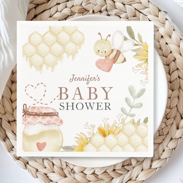 Bee Baby Shower Paper Plates Napkins (Creator Uploaded)