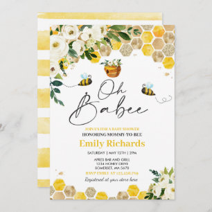 Bee Baby Shower Pink Gender Neutral Oh Babee Invitation