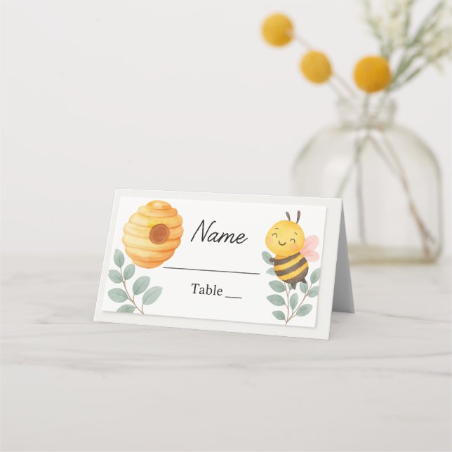 Bee Baby Shower Place Card  (Front)