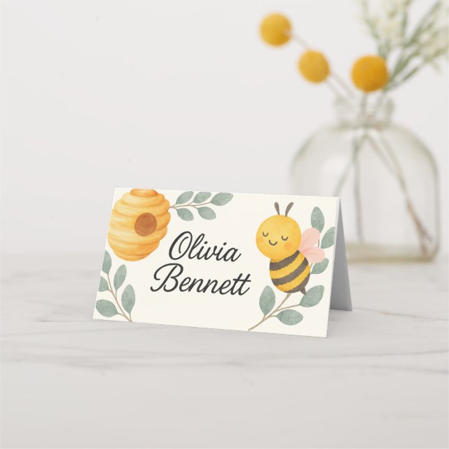 Bee Baby Shower Place Card  (Front)