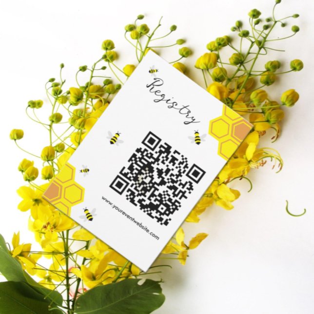 Bee Baby Shower Registry Enclosure Card (Creator Uploaded)