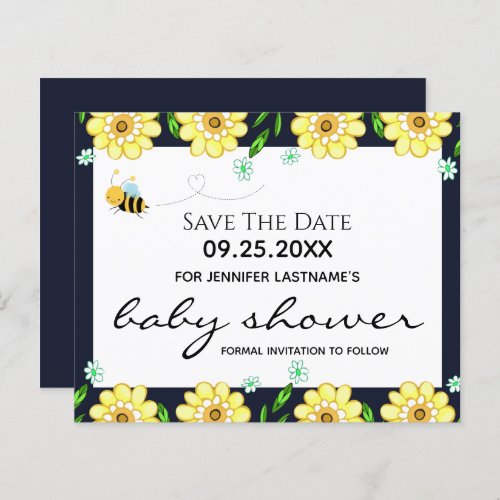 Bee Baby Shower Save the Date