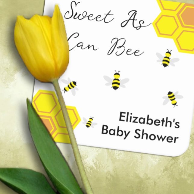 Bee Baby Shower Square Paper Coaster (Creator Uploaded)