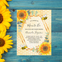 Bee Baby Shower sunflowers greenery mom to bee Invitation Postcard