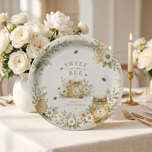 Bee Baby Shower Sweet As Can Bee Gender Neutral Paper Plates