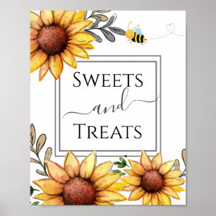 Bee Baby Shower Sweets and Treats Party Sign