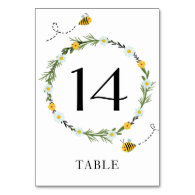 Bee Baby Shower Table Number