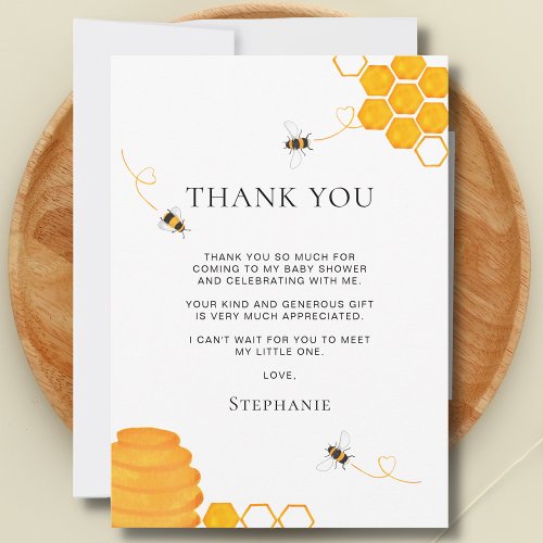 Bee Baby Shower Thank You Card