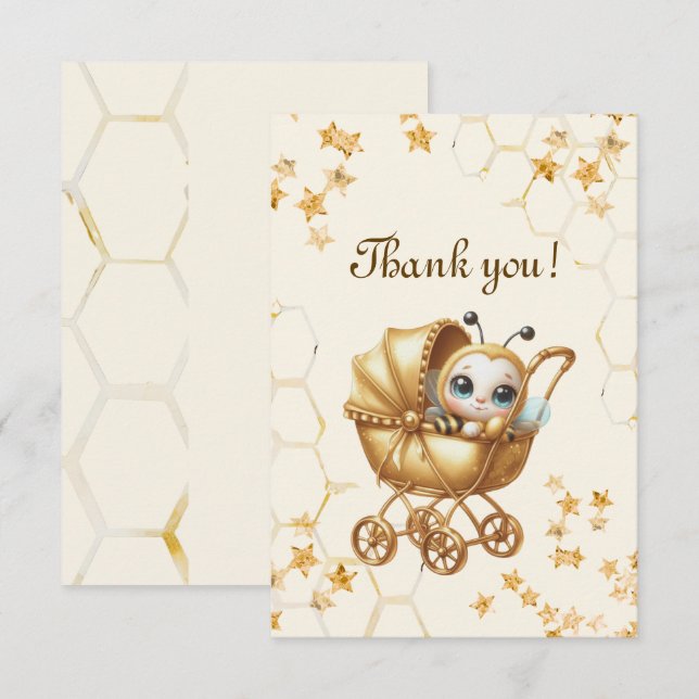  bee baby shower  thank you card (Front/Back)