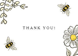 Flower Bee Thank You Cards Zazzle - 