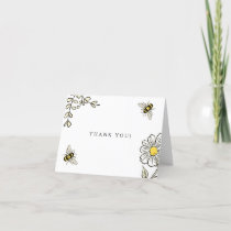 Bee Baby Shower Thank you card Bumble Bee Shower