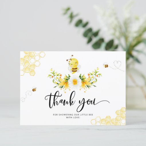 Bee baby shower thank you card. card | Zazzle