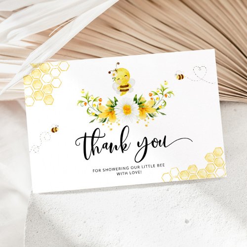 Bee baby shower thank you card  card