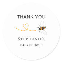 Bee Baby Shower Thank You Classic Round Sticker