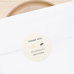 Bee Baby Shower Thank You Classic Round Sticker