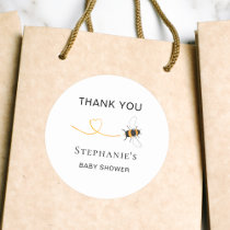 Bee Baby Shower Thank You Classic Round Sticker