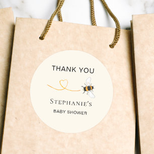 Bee Baby Shower Thank You Classic Round Sticker