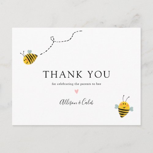 Bee Baby Shower Thank You Postcard