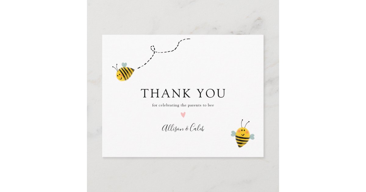 Bee Baby Shower Thank You Postcard | Zazzle