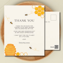 Bee Baby Shower Thank You  Postcard