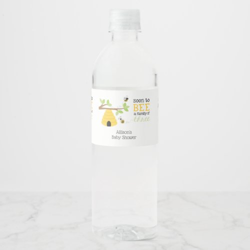 Bee Baby Shower Water Bottle Label