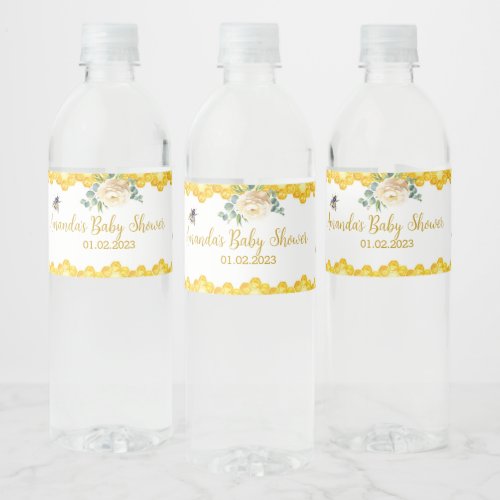 Bee Baby Shower  Water Bottle Label