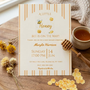 Bee Baby Shower , Watercolor Bumblebee Invitation