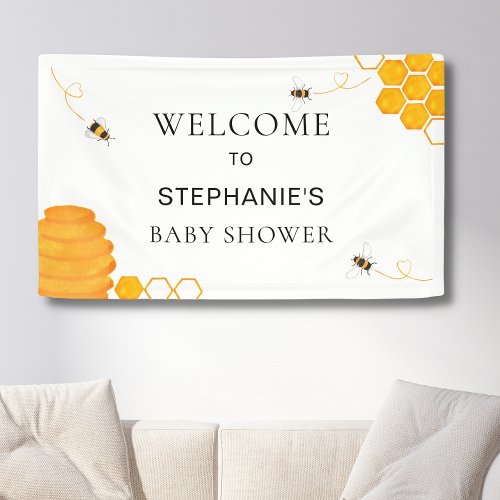Bee Baby Shower Welcome  Banner