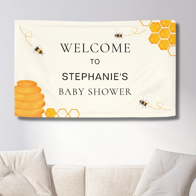 Bee Baby Shower Welcome  Banner (Creator Uploaded)