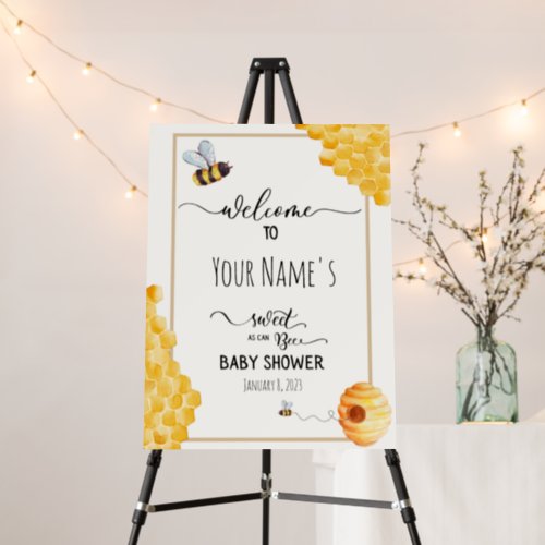 Bee Baby Shower Welcome Board